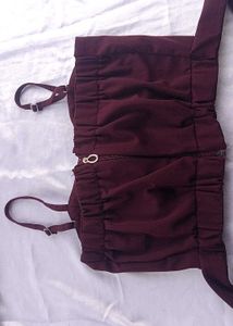 Burgundy Tie-Waist Crop Top