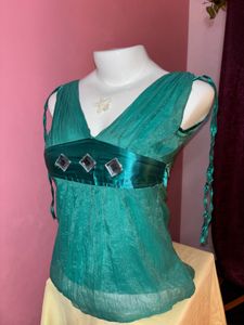 ⋆˚꩜｡ mermaidcore y2k top with gems ⋆˚꩜｡