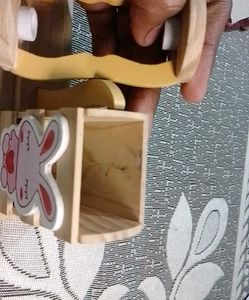 Cute Wooden Pen Stand +Free Gift 🎁