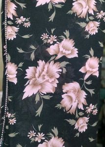 Black Floral Printed Soft Saree.