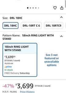 DIGITEK® (DRL-18H C) 18 Inch LED Ring Light with
