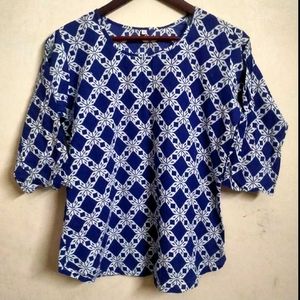 Blue Patterned Top