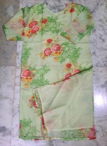 Beautiful Kota Doria Kurti With Cotton Laining