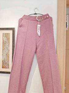 Stylish Pink Wide Leg Trousers