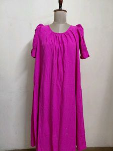 Fushsia Pink Midi Dress