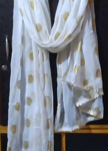 Golden Zari Chiffon Dupatta