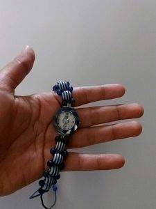 Blue And White Beaded Womens Watch