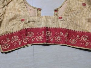 Golden Readymade Saree Blouse