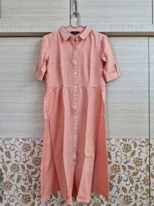 Peach Shirt Dress