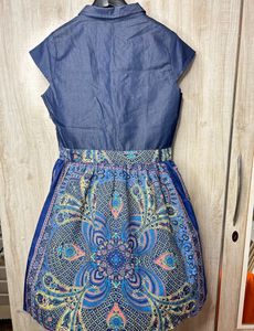Denim Long Dress in Blue colour