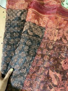 Black Transparent Printed Saree