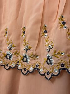 Embroidered Peach Blouse