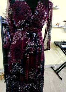 Burgundy Cutout Mini Dress