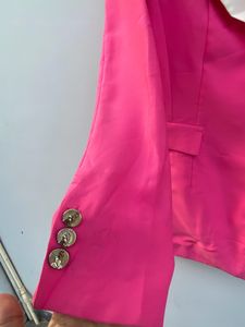 Hot Pink Blazer with White Lapel