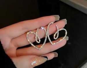 Heart Rhinestone Lo Earringskorean Design Earring