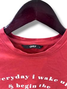 &#39;Only&#39; Branded Red Cute Crop Top