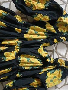 Sunflower Print Midi Dress