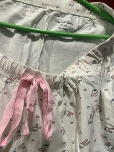 Cute Bunny Print Pajama Shorts Set