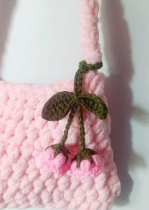 handmade crochet Lily of the valley keychain