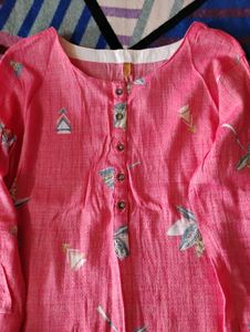 Pink Floral Kurta