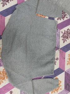 Oversized Gray Textured Top
