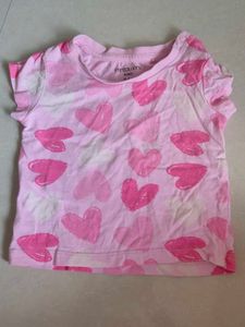 Pink Heart Print Baby Tee