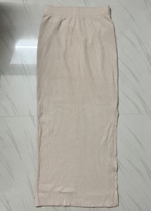 Beige Knit Maxi Skirt