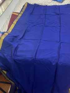 Royal Blue Soft Silk Saree With Golden Zari And Ri