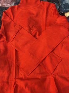 Orange Turtleneck Top