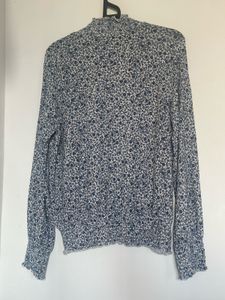 Floral Print Turtle Neck Long Sleeve Top