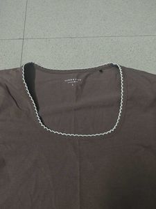 Brown Top with White Trim