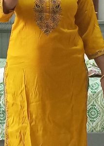Yellow Embroidered Kurta