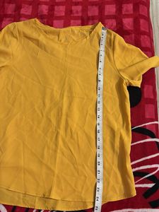Mustard Yellow Short Sleeve Tunic Top