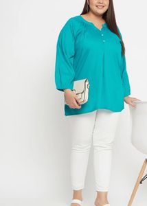Elegant Teal Top Plus size 5XL