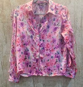 ZARA Floral Shirt – Pink &amp; Purple