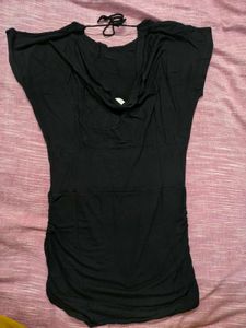 Black Styled Back Mini Dress