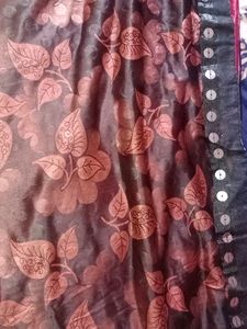 Maroon N Black Frill Saree
