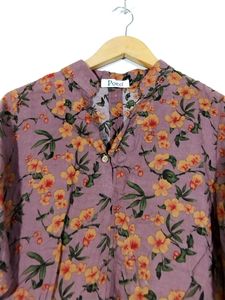 Meganta Floral Printed Collar Neck Top (