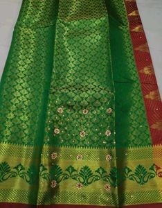 Banarsi Silk Saree With Semi Stitched  Blouse