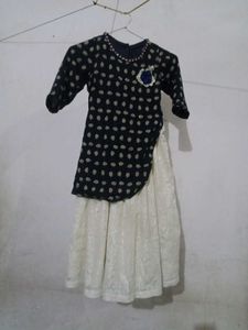 Girls Blue and White Dress