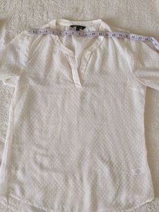 Elegant  Off- White Sheer Blouse EXPRESS