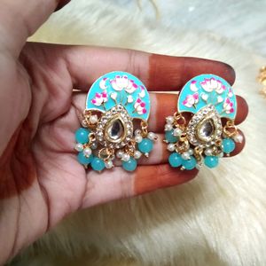 Beautiful Blue Studs With Drops