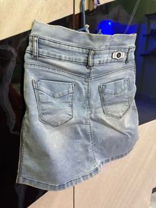 Denim Button-Down Mini Skirt