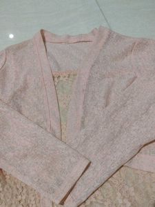Pink Lace Shrug