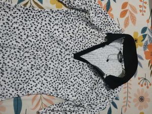 Black &amp; White Print Mini Dress