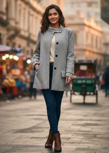 Imported Elegant Grey Women's Coat
