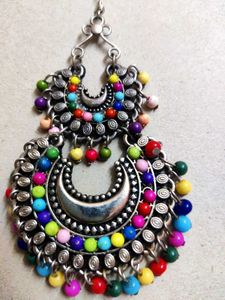 Moedbuille Multicoloured Oxidised Dropping Earring