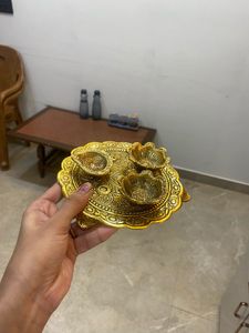 Golden Pooja Thali