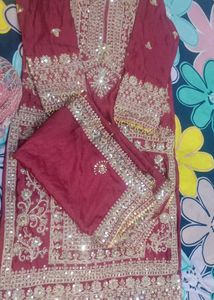 Maroon Embroidered Salwar Suit