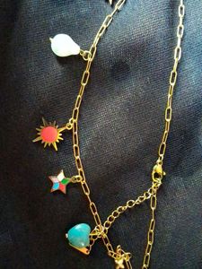 Charm Necklace with Pearl and Colourful Details